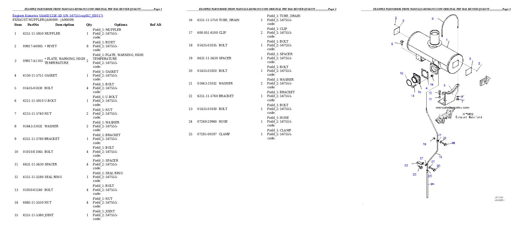 Protected: SAA6D125E-5D S/N 567555-up Partsbook