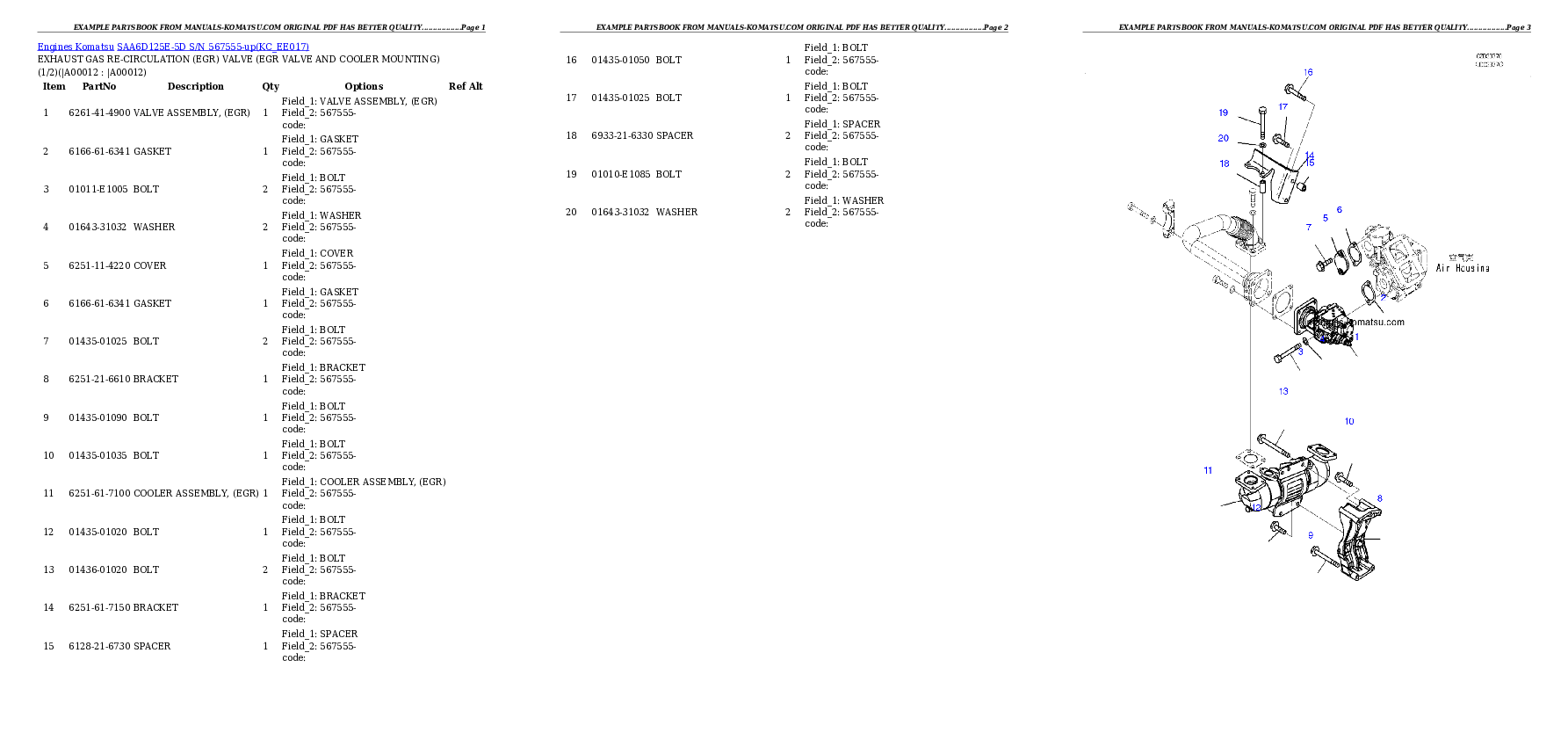 Protected: SAA6D125E-5D S/N 567555-up Partsbook