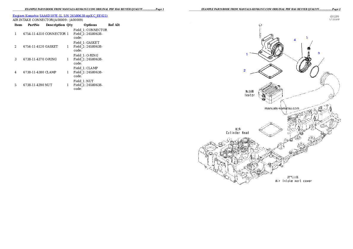 Protected: SAA6D107E-1L S/N 26580638-up Partsbook