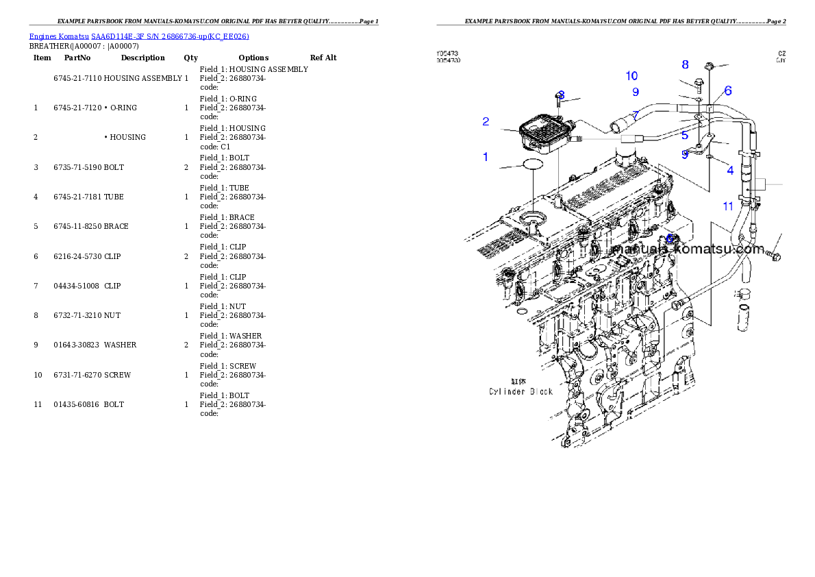 Protected: SAA6D114E-3F S/N 26866736-up Partsbook