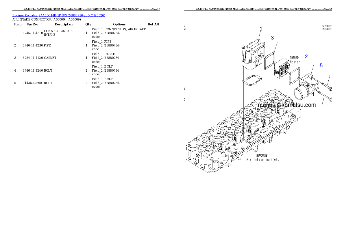 Protected: SAA6D114E-3F S/N 26866736-up Partsbook