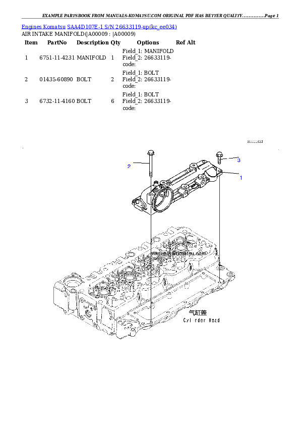 Protected: SAA4D107E-1 S/N 26633119-up Partsbook