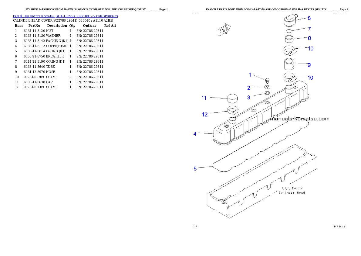 Protected: DCA-150SSK  S6D108E-2-D3 Partsbook
