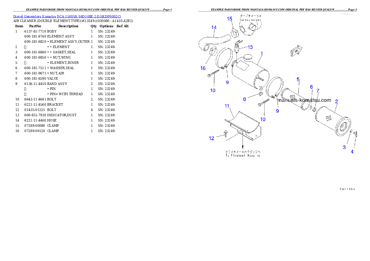 Protected: DCA-150SSK  S6D108E-2-D3 Partsbook