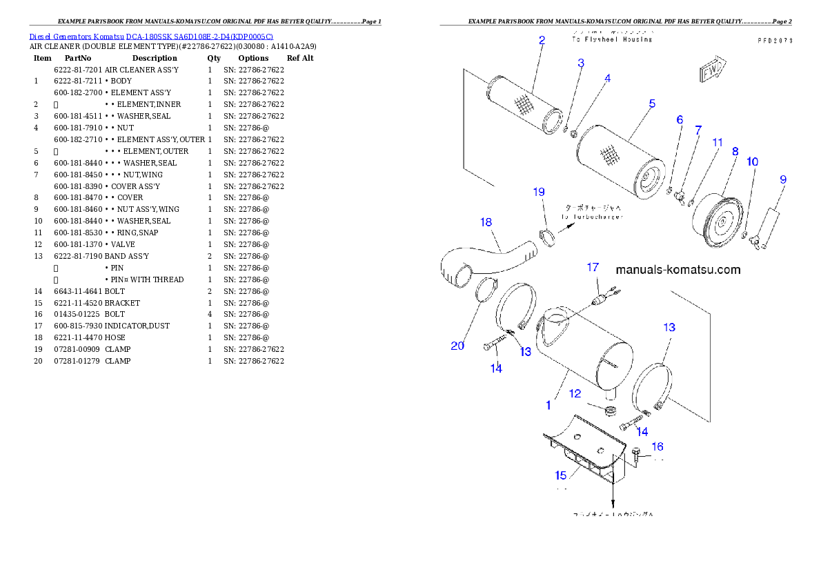 Protected: DCA-180SSK  SA6D108E-2-D4 Partsbook