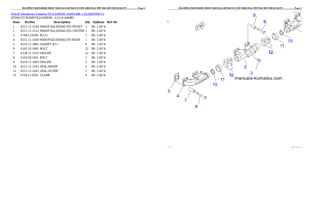 Protected: DCA-400SSK  SA6D140E-2-D2 Partsbook