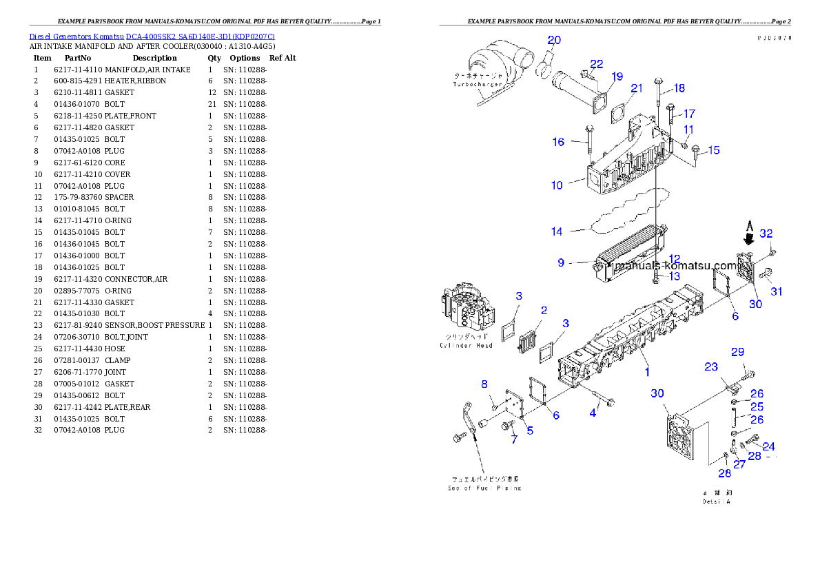 Protected: DCA-400SSK2 SA6D140E-3D1 Partsbook