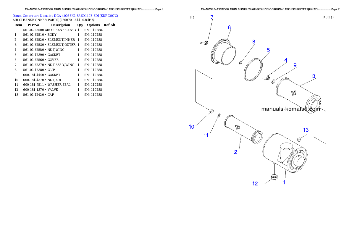 Protected: DCA-400SSK2 SA6D140E-3D1 Partsbook