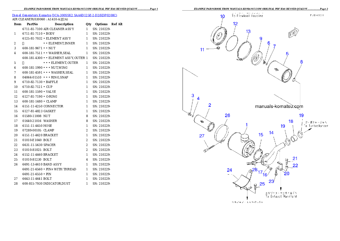 Protected: DCA-300SSK2 SAA6D125E-2-D2 Partsbook