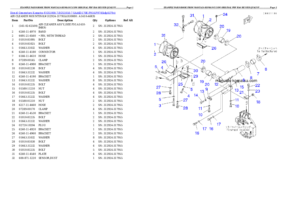 Protected: EGS1000-7,EGS1050-7 SAA6D170E-P910,P970 Partsbook