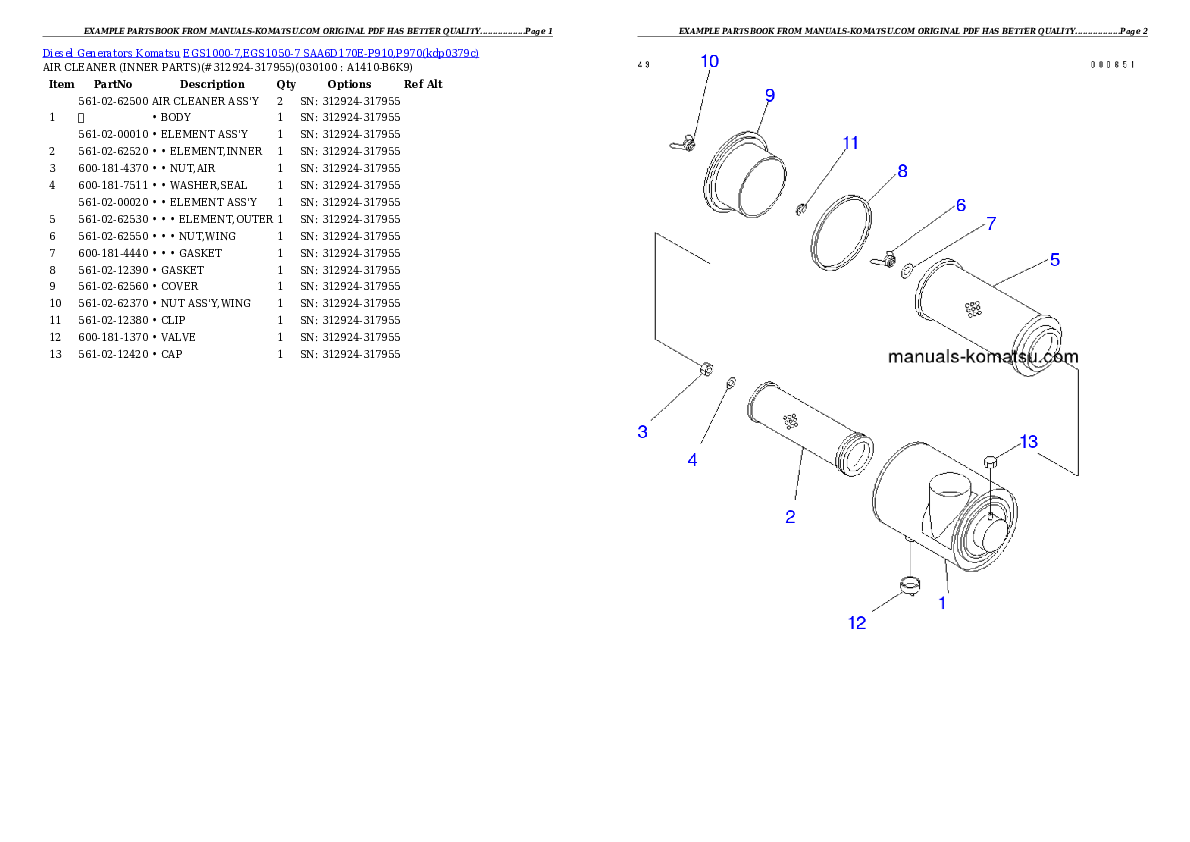 Protected: EGS1000-7,EGS1050-7 SAA6D170E-P910,P970 Partsbook