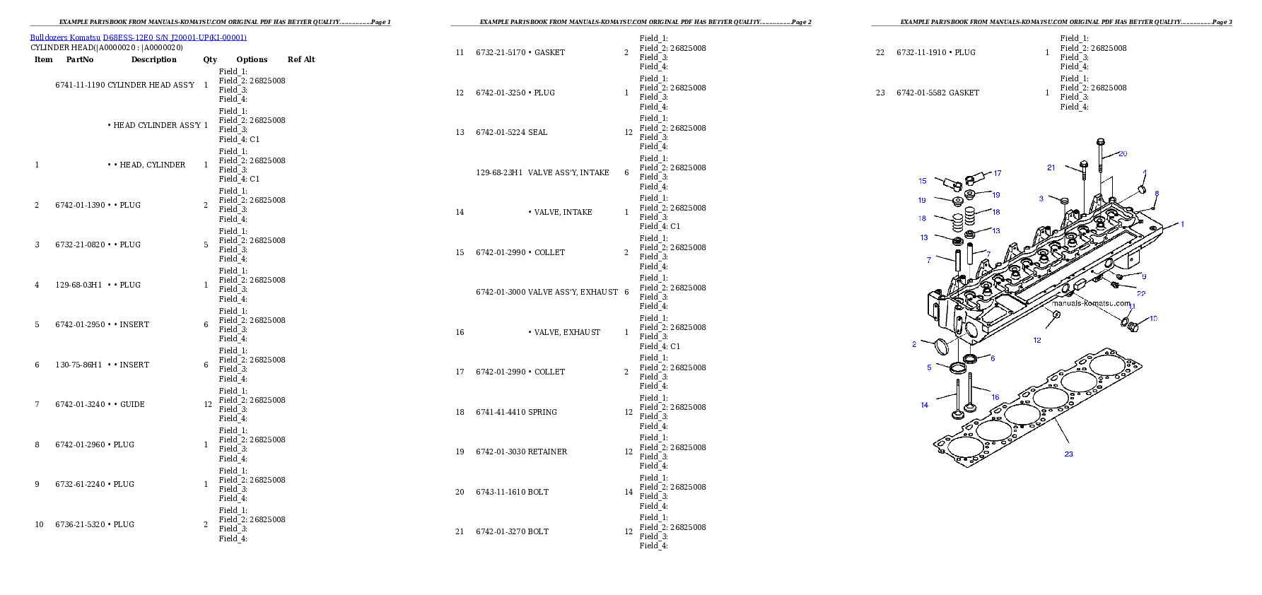 D68ESS-12E0 S/N J20001-UP Partsbook