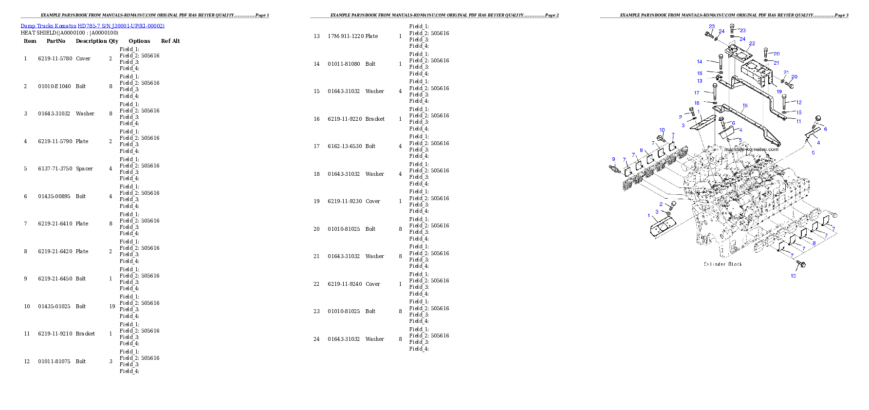 Protected: HD785-7 S/N J30001-UP Partsbook