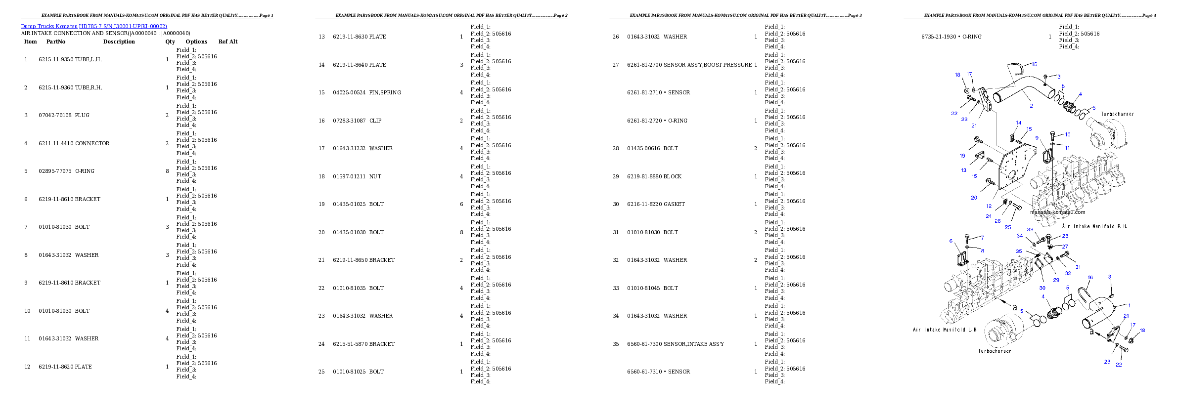 Protected: HD785-7 S/N J30001-UP Partsbook