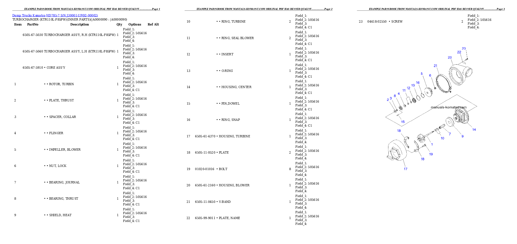 Protected: HD785-7 S/N J30001-UP Partsbook