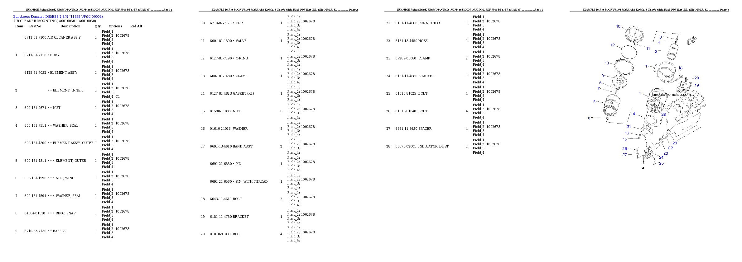 Protected: D85ESS-2 S/N J11888-UP Partsbook