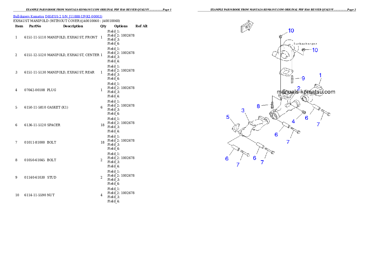 Protected: D85ESS-2 S/N J11888-UP Partsbook