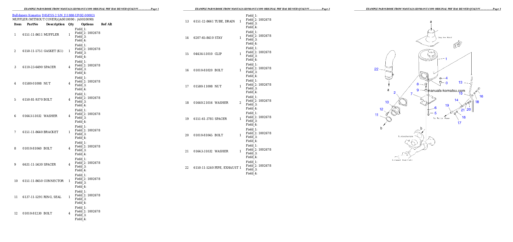 Protected: D85ESS-2 S/N J11888-UP Partsbook