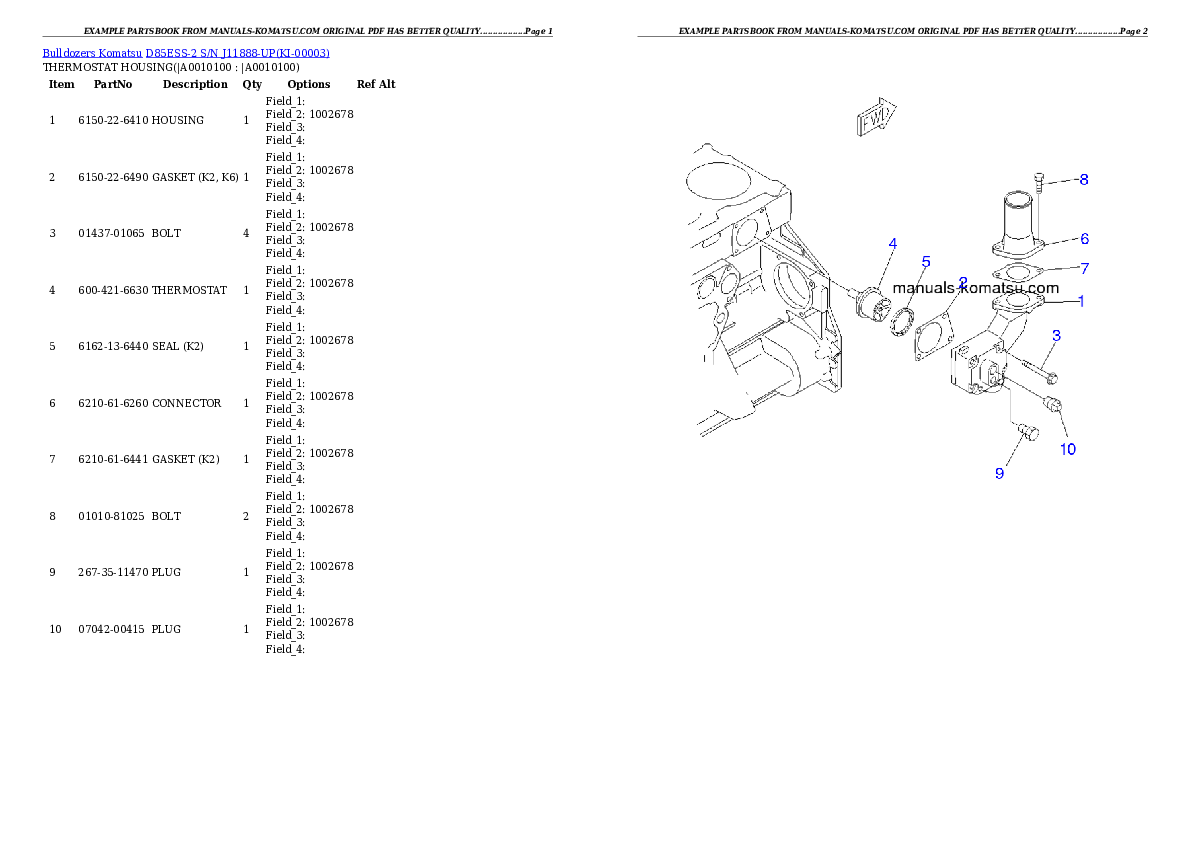 Protected: D85ESS-2 S/N J11888-UP Partsbook