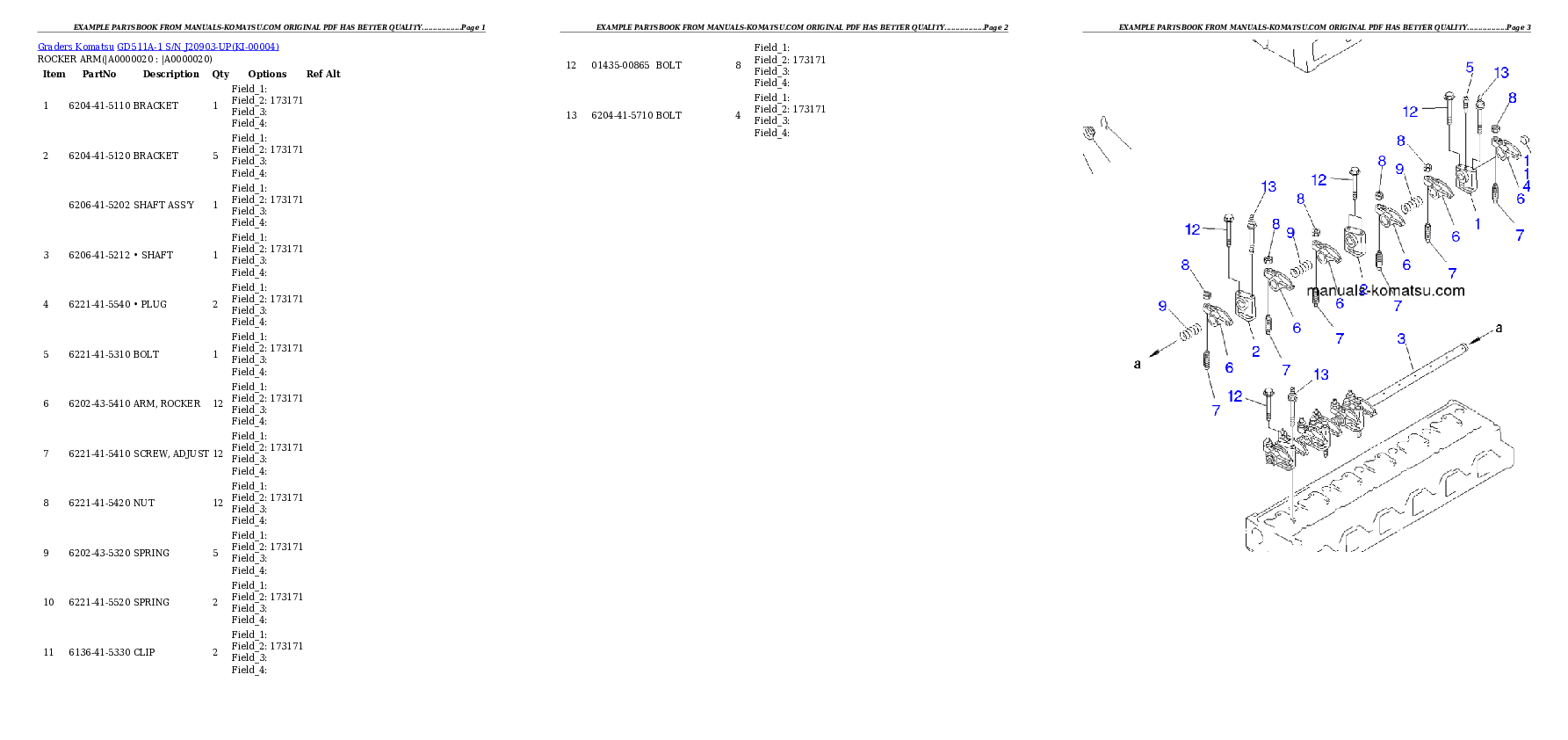 GD511A-1 S/N J20903-UP Partsbook