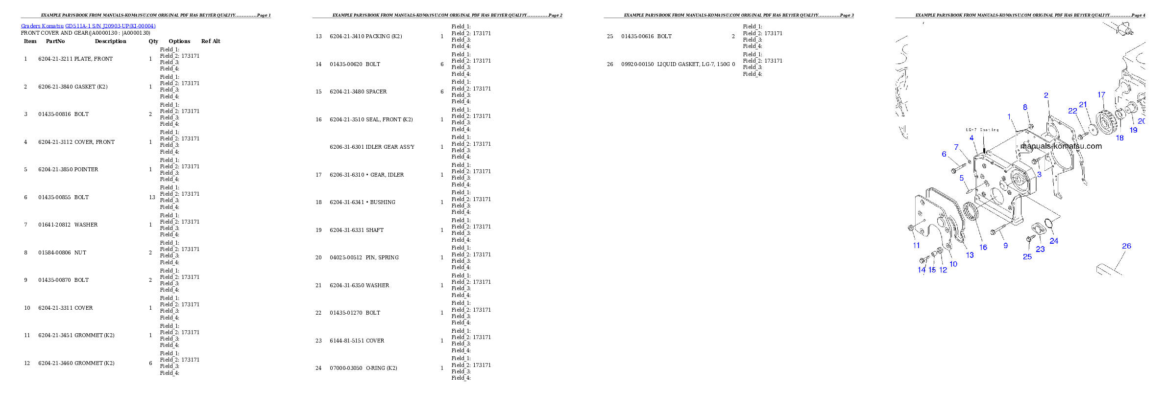 Protected: GD511A-1 S/N J20903-UP Partsbook