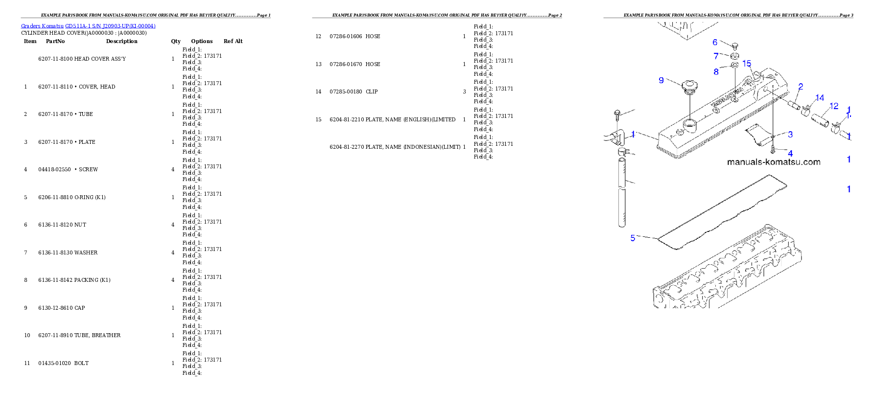 GD511A-1 S/N J20903-UP Partsbook