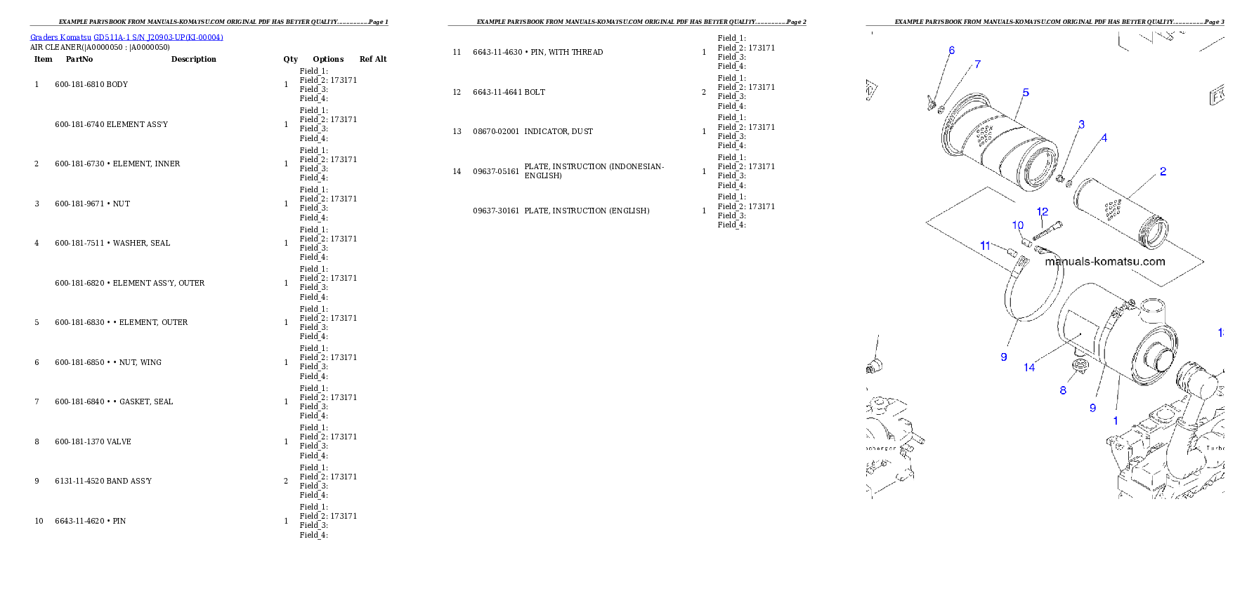 Protected: GD511A-1 S/N J20903-UP Partsbook