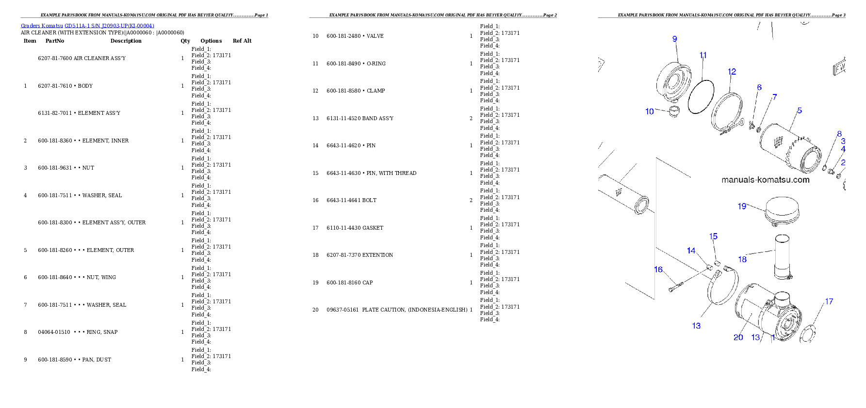 Protected: GD511A-1 S/N J20903-UP Partsbook