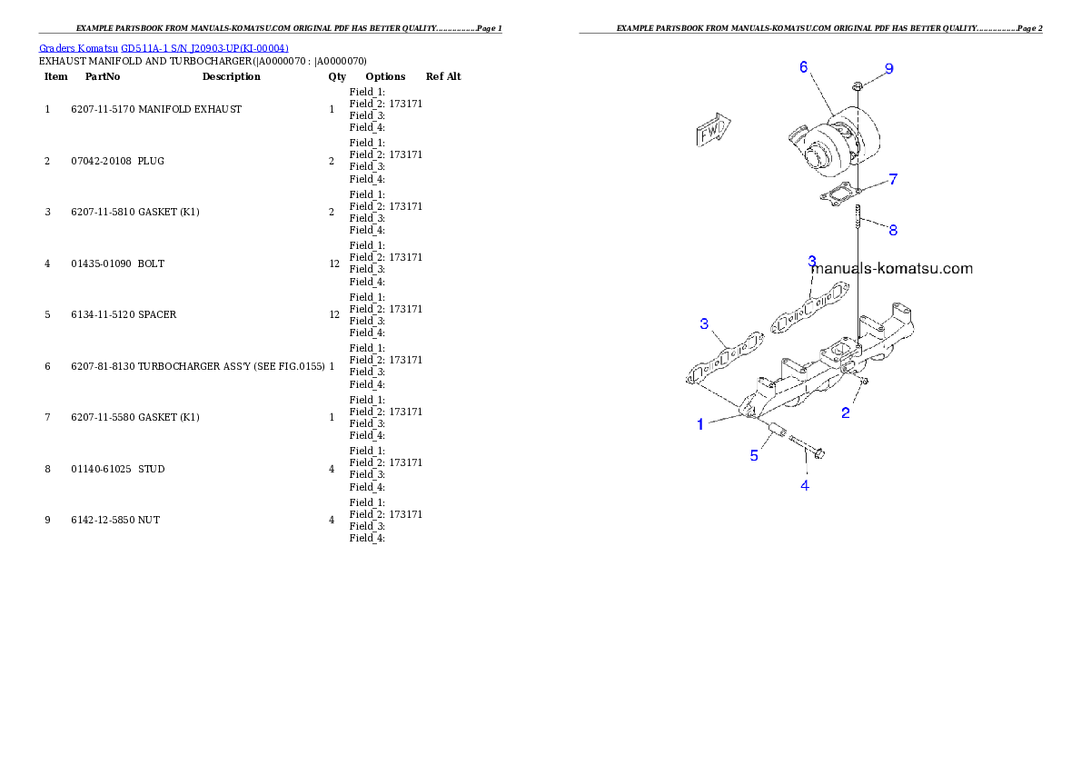 Protected: GD511A-1 S/N J20903-UP Partsbook