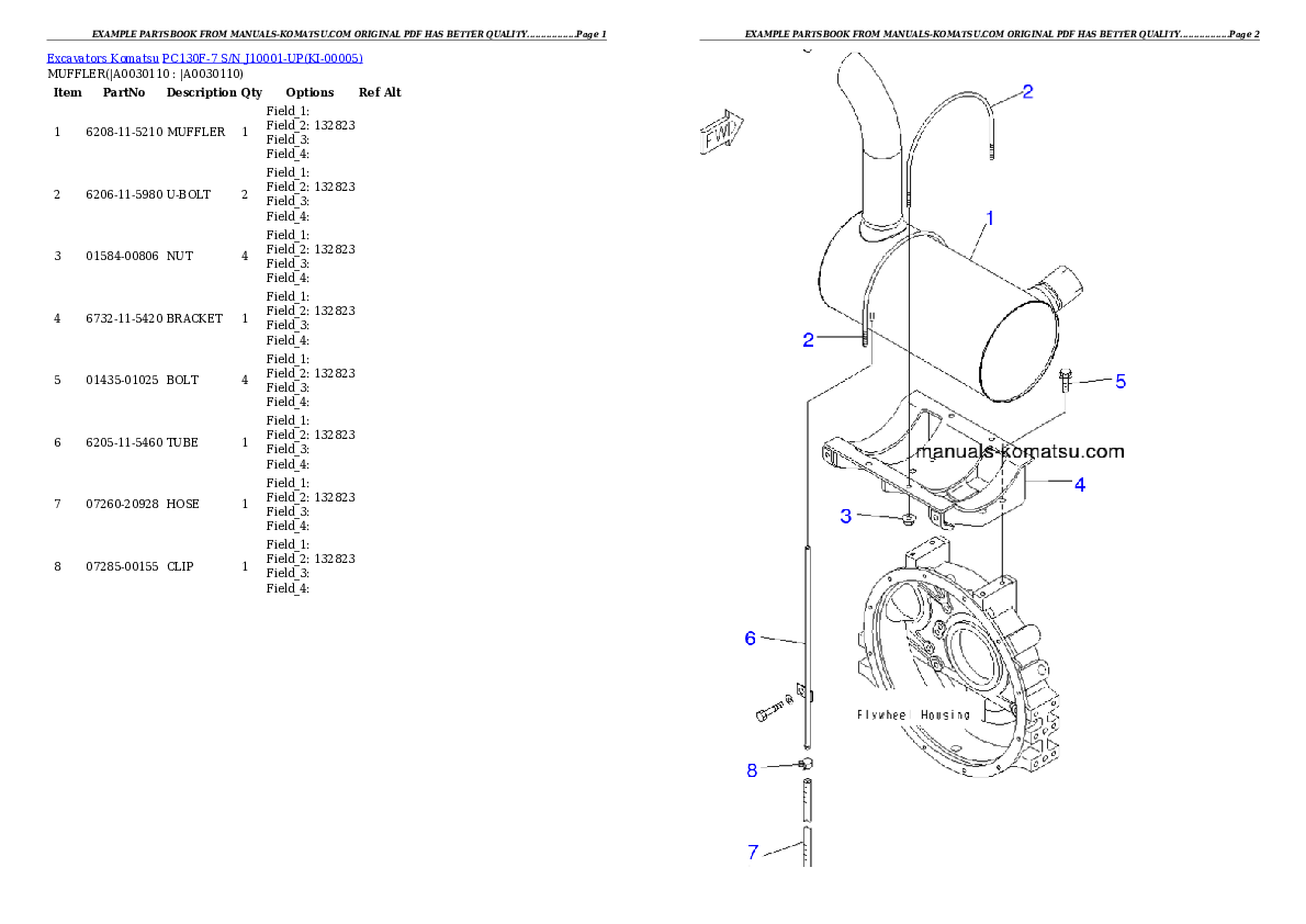 Protected: PC130F-7 S/N J10001-UP Partsbook