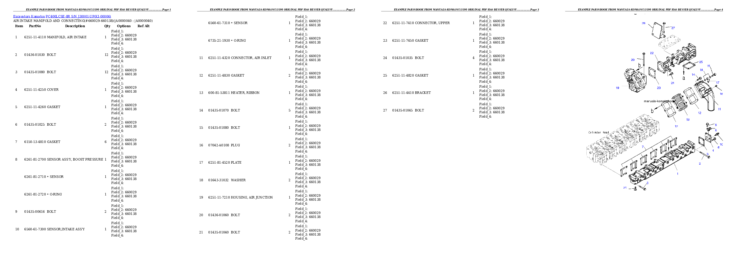 Protected: PC400LCSE-8R S/N J30001-UP Partsbook