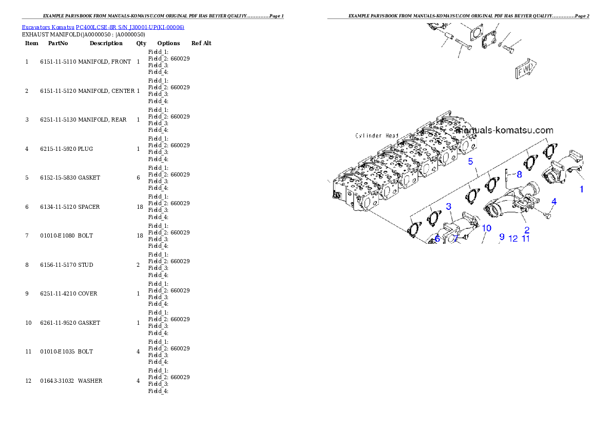 Protected: PC400LCSE-8R S/N J30001-UP Partsbook