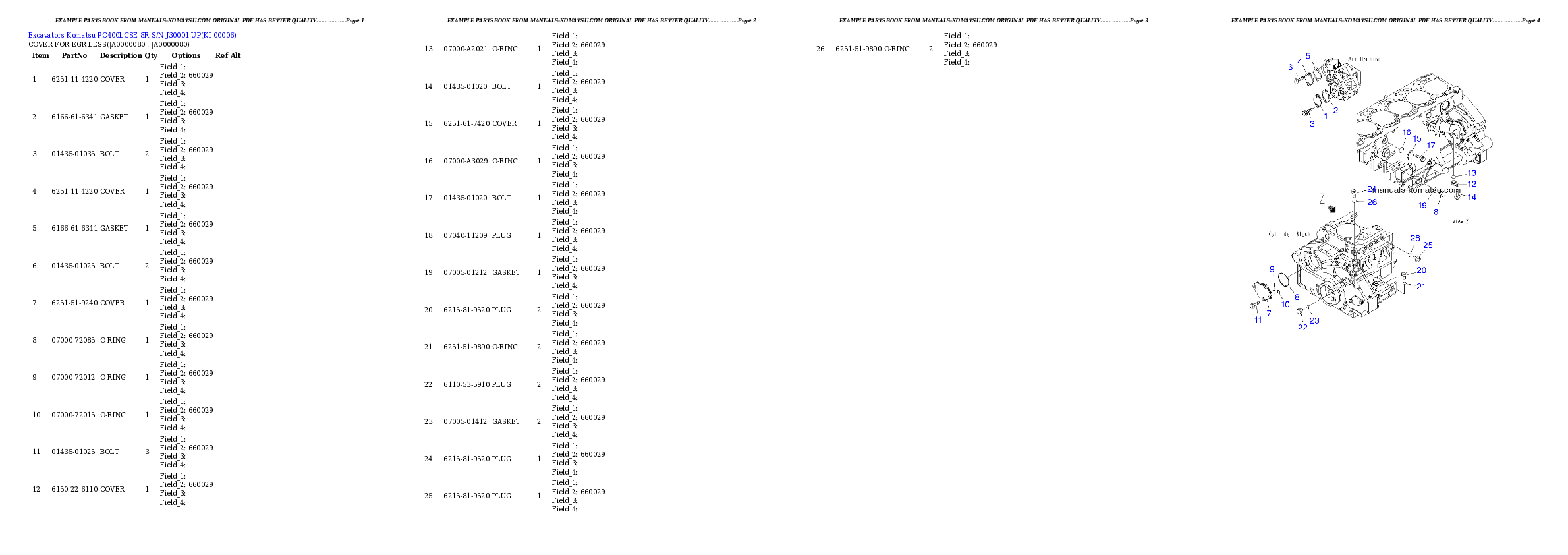 Protected: PC400LCSE-8R S/N J30001-UP Partsbook