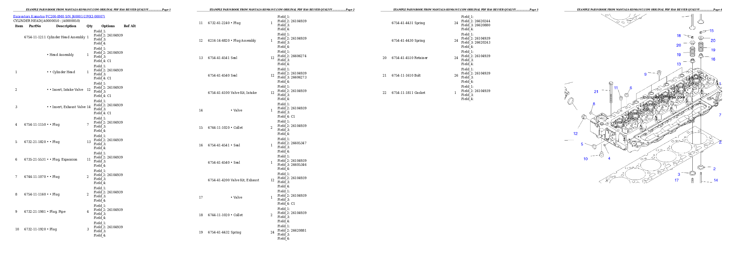 Protected: PC200-8M0 S/N J60001-UP Partsbook