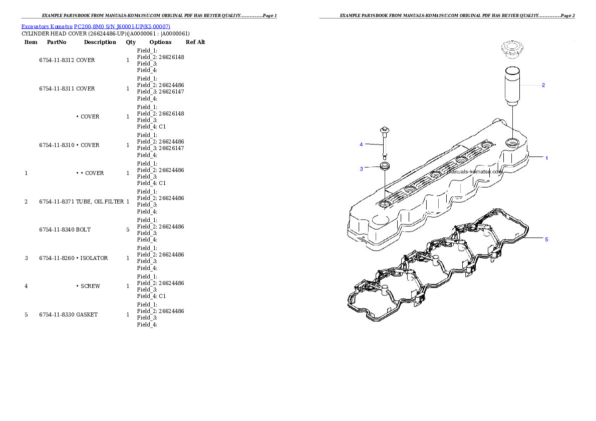 Protected: PC200-8M0 S/N J60001-UP Partsbook