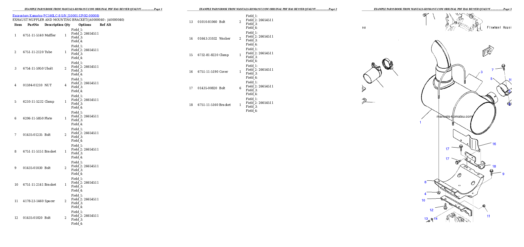 Protected: PC160LC-8 S/N J10001-UP Partsbook