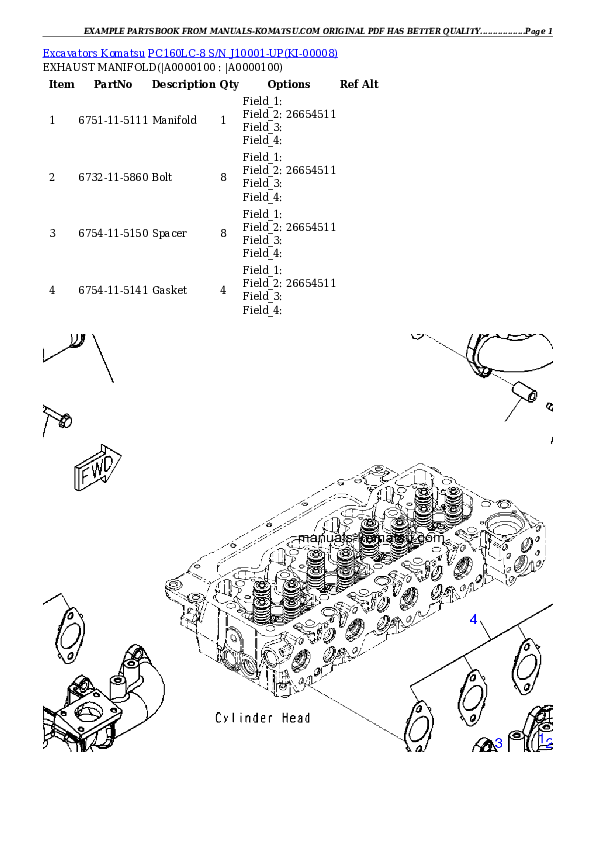 Protected: PC160LC-8 S/N J10001-UP Partsbook