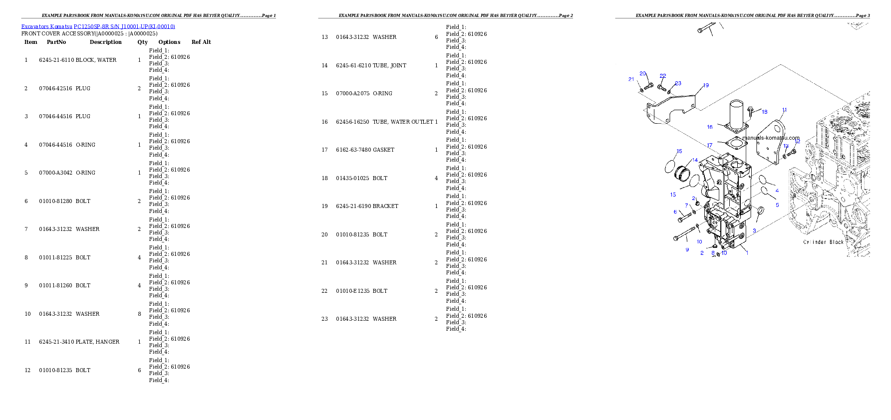 Protected: PC1250SP-8R S/N J10001-UP Partsbook