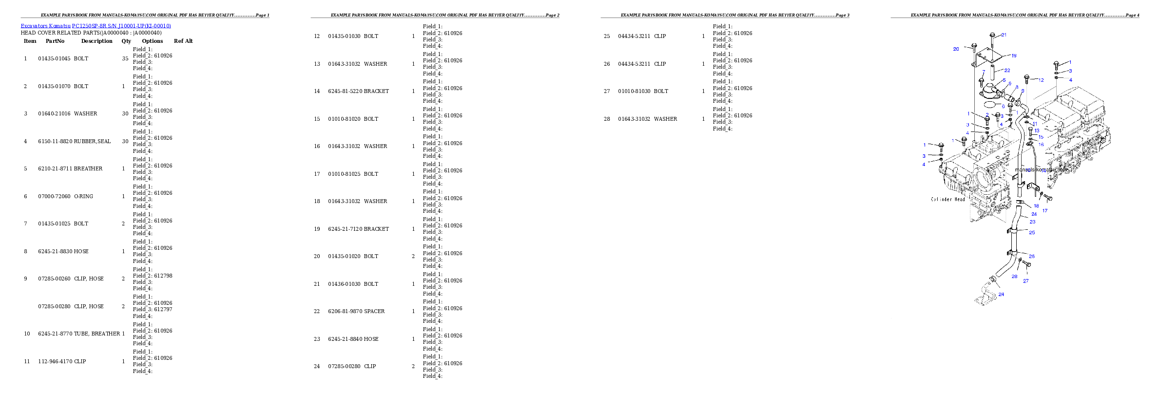 Protected: PC1250SP-8R S/N J10001-UP Partsbook