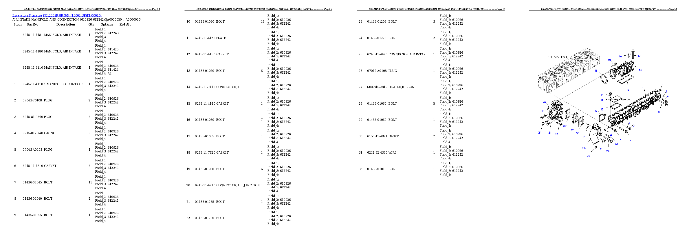 Protected: PC1250SP-8R S/N J10001-UP Partsbook