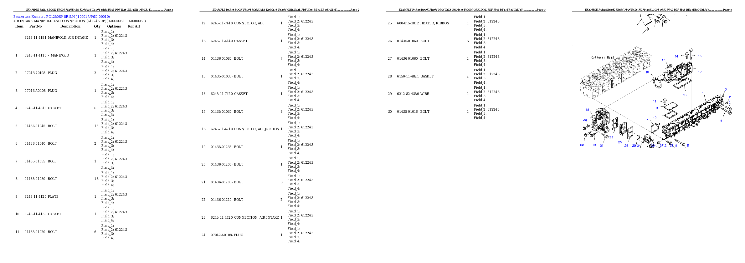 Protected: PC1250SP-8R S/N J10001-UP Partsbook