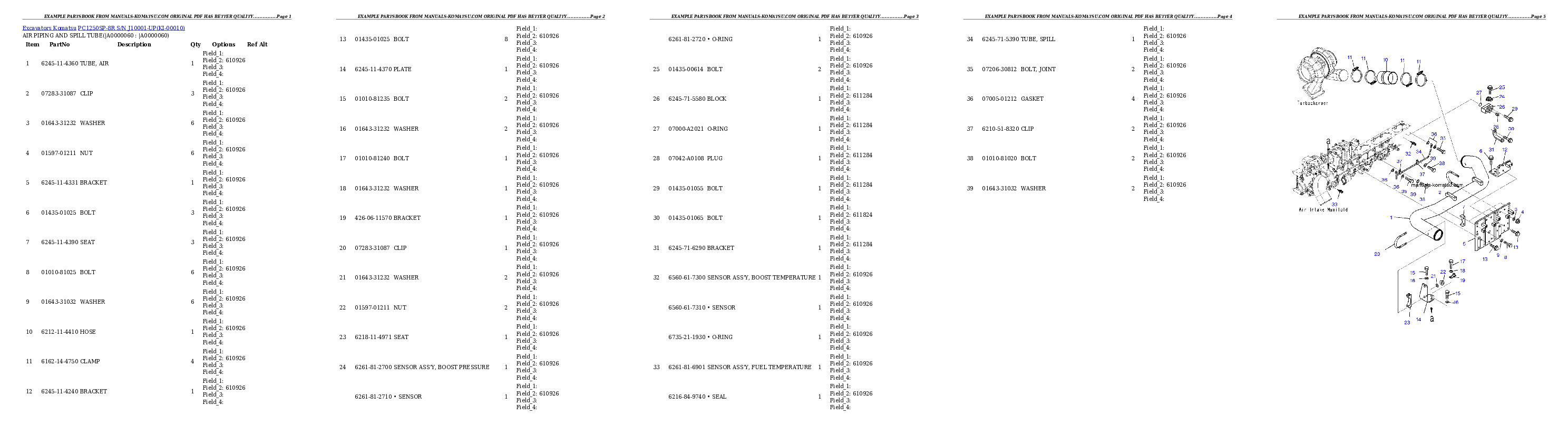 Protected: PC1250SP-8R S/N J10001-UP Partsbook