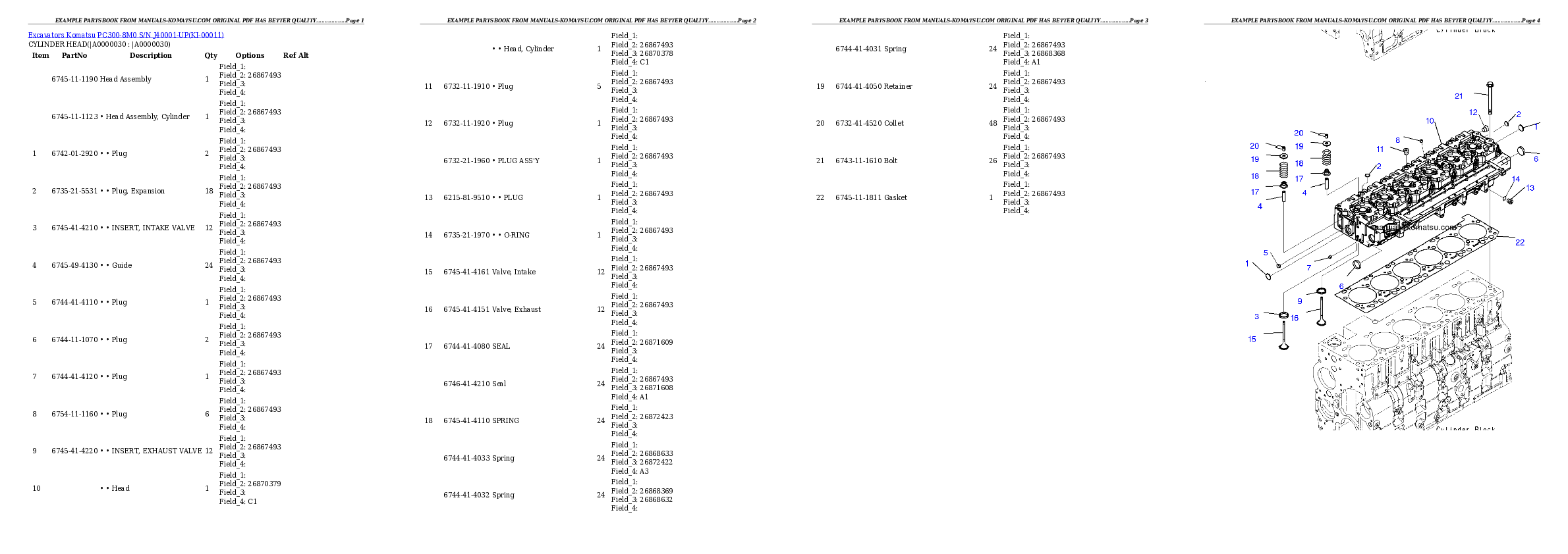 PC300-8M0 S/N J40001-UP Partsbook