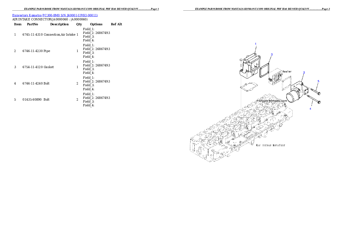 Protected: PC300-8M0 S/N J40001-UP Partsbook
