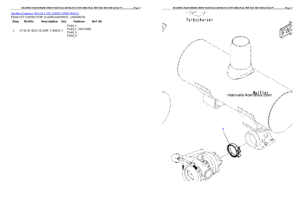 GD535-5 S/N J10001-UP Partsbook