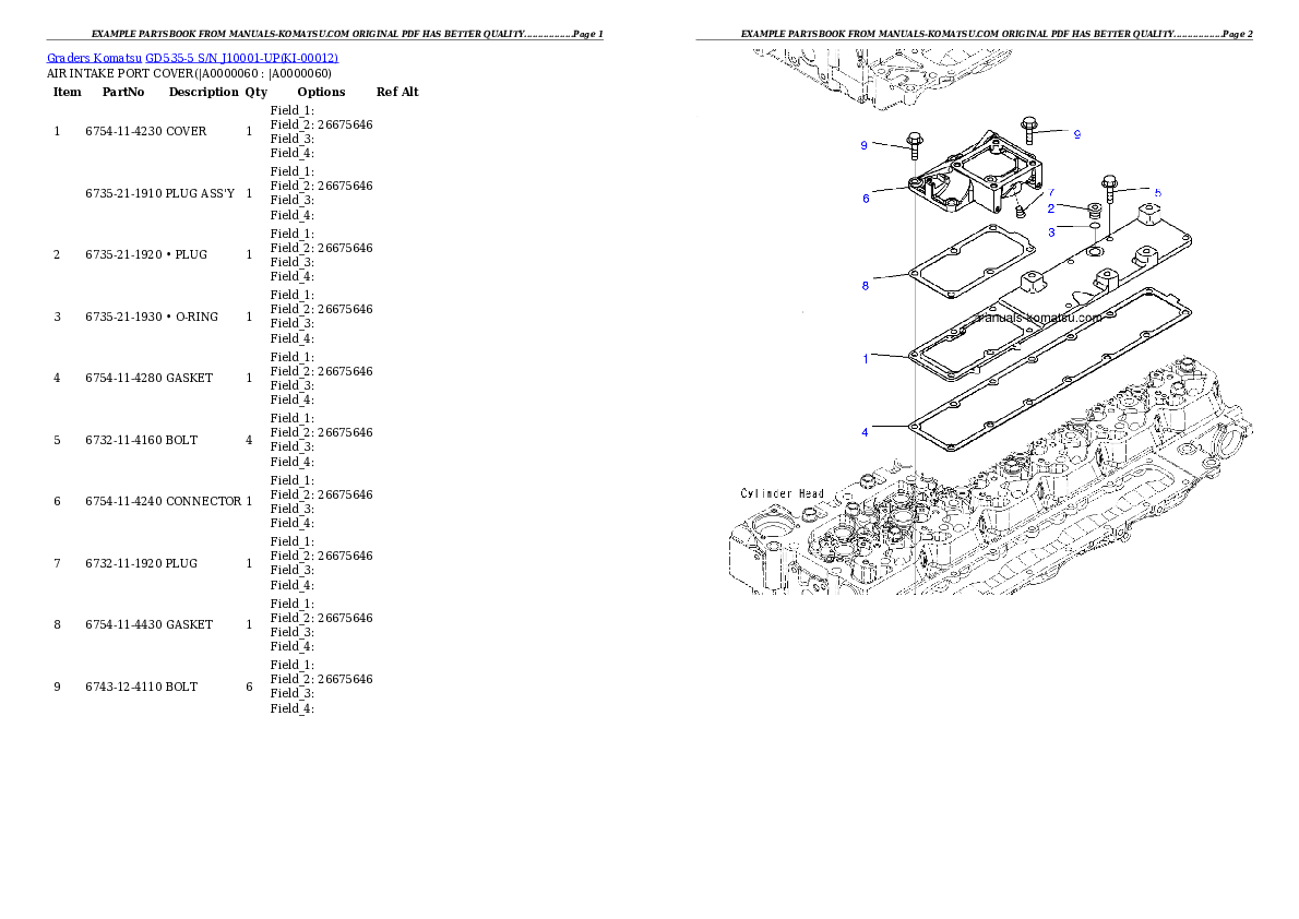 Protected: GD535-5 S/N J10001-UP Partsbook