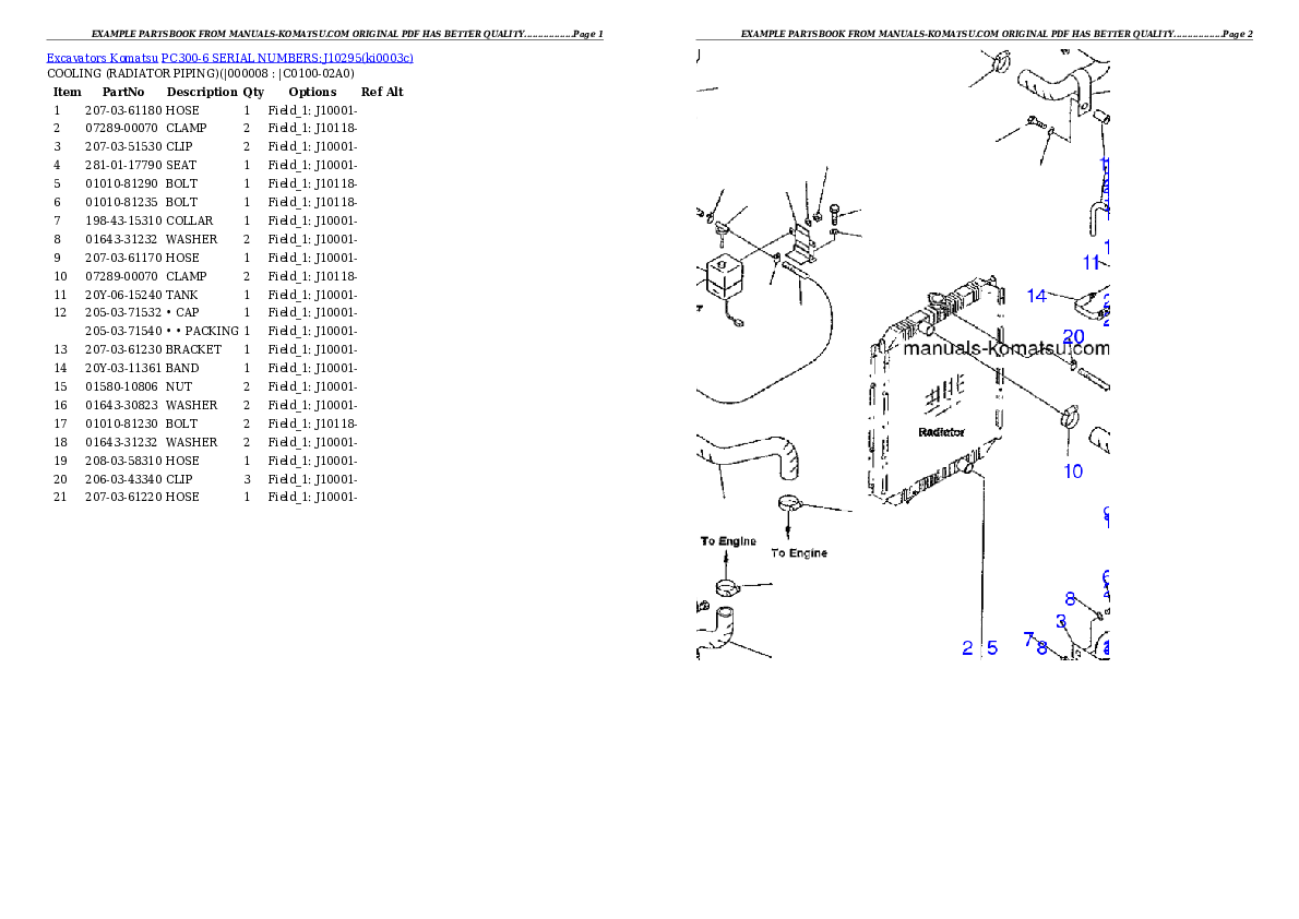 Protected: PC300-6 SERIAL NUMBERS:J10295 Partsbook