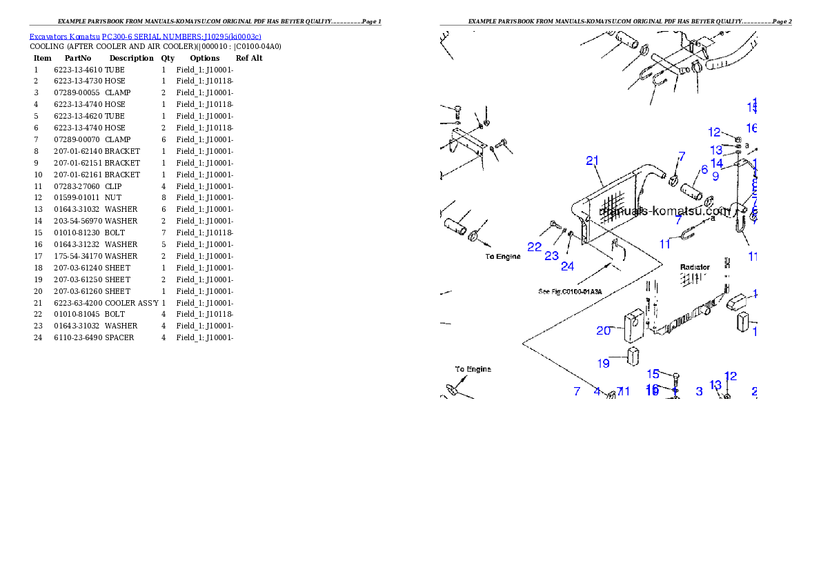Protected: PC300-6 SERIAL NUMBERS:J10295 Partsbook