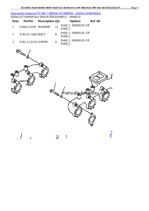 Protected: PC300-7 SERIAL NUMBERS : J20001-UP Partsbook