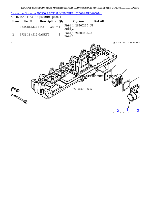 Protected: PC300-7 SERIAL NUMBERS : J20001-UP Partsbook